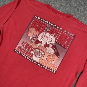 Alabama Crimson Tide Shirt Long Sleeve XL Red Iron Bowl Order Restored 2008 NCAA
